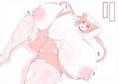 バストアップアンドロイドの女の子の胸とお尻が成長して、服を脱ぎ捨てて驚くほどの大きさになるマンガ