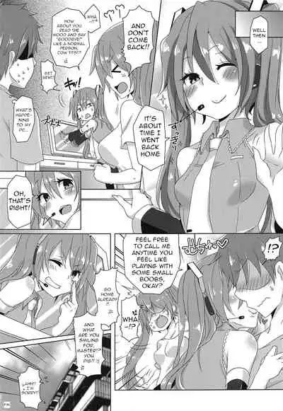 (THE VOC@LOiD M@STER 41) [Kusoyuridanchi (Johnson)] Chippai-san to Deppai-san | Cutting Board and Cow Tits (VOCALOID) [English] [Nomihoudai]
