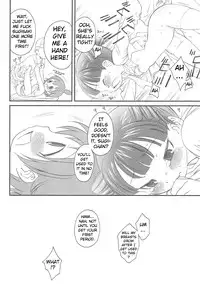 [GA FAKE (Tajima Yasue)] Docchi de Yaru? (Mitsudomoe) [English] [ATF]