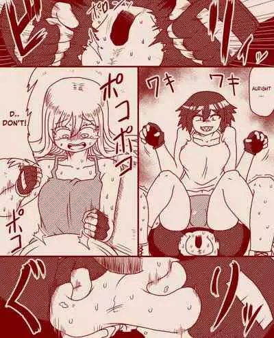 A futanari girl gets her balls hurt during body check