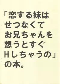 (CR34) [THE FLYERS (Naruse Mamoru)] 'Koisuru Imouto Hasetsunakute Oniichan wo Omou to Sugu H Shichau no' no Hon