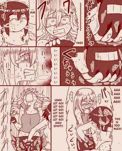 A futanari girl gets her balls hurt during body check