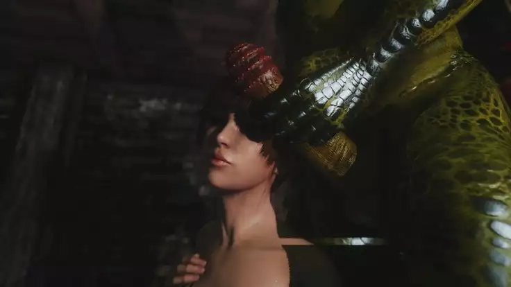 Skyrim Dragon-Whore and Argonian